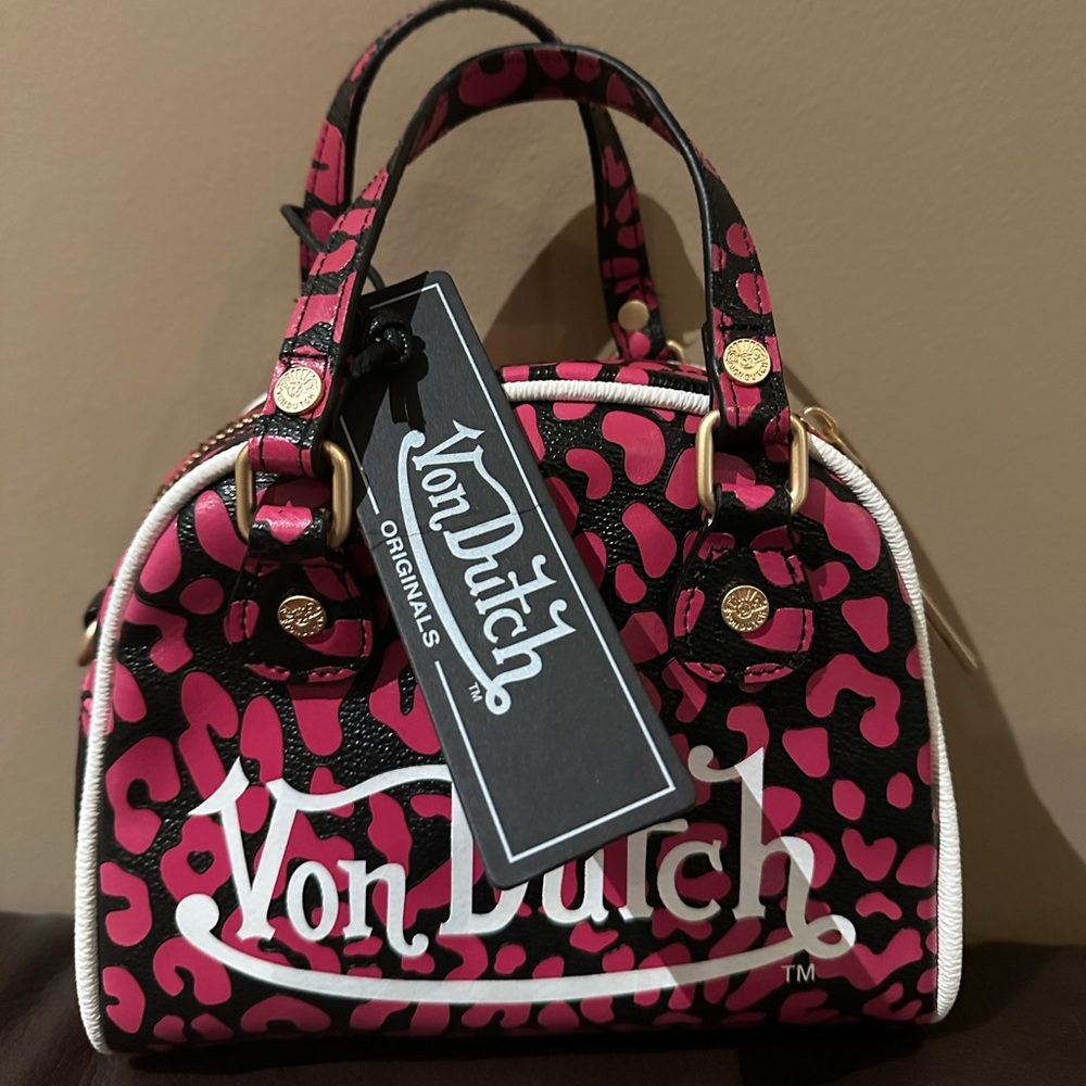 Von Dutch Pink and Black Mini Bag